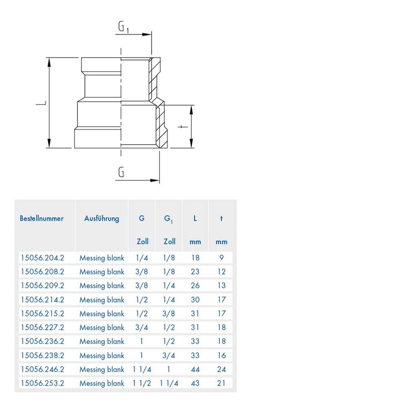 ABA Beul 15056.209.2 Reduced Sleeve 3/8 x 1/4 Brass