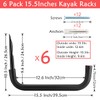 Naikozmo 6 Pack Kayak Storage Hooks, 15.5 Inch Wall Mount