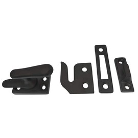 QCAA Solid Brass Casement Fastener Window Lock, Small, Matte Black, 1 Pack