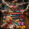 PICKFORU Wildflower Pages Jigsaw Puzzle for Adults, Hummingbird Vintage Book