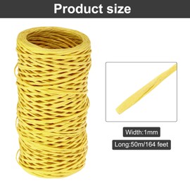 MECCANIXITY Floral Wire 164ft/50m 1mm Vine Bind Wire Rustic Craft Wrapping Metal Wire for Flower Bouquet Wreath Making, Yellow