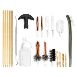 Motanar .30 Cal/7.62MM .223 Cal/5.56 Rifle Gun Cleaning Kit with Bore Chamber Brushes Nylon Brushes Metal Pick Kit Brass Cleaning Rods in Zippered Case