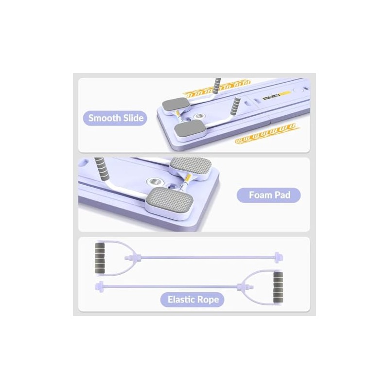 Tabla Abdominal Multifuncional,Rodillos Abdominales Plegables,con Bandas Elásticas 38 lbs en