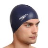 Speedo Unisex Flat Silicon Swim Cap | Hair Protect, Navy,