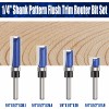 Vesery 4Pcs 1/4'' Shank Flush Trim Router Bit Bottom Bearing
