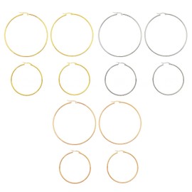 JZK 6 Pairs 50cm 70cm Large Hoop Earrings, Big Piercing Ear Hoops, Silver, Rose Gold, Gold Big Hoop Earrings for Women, Ear Piercing Hoop, Stainless Steel Earring Hoop, Ear Ring, Ear Ringing