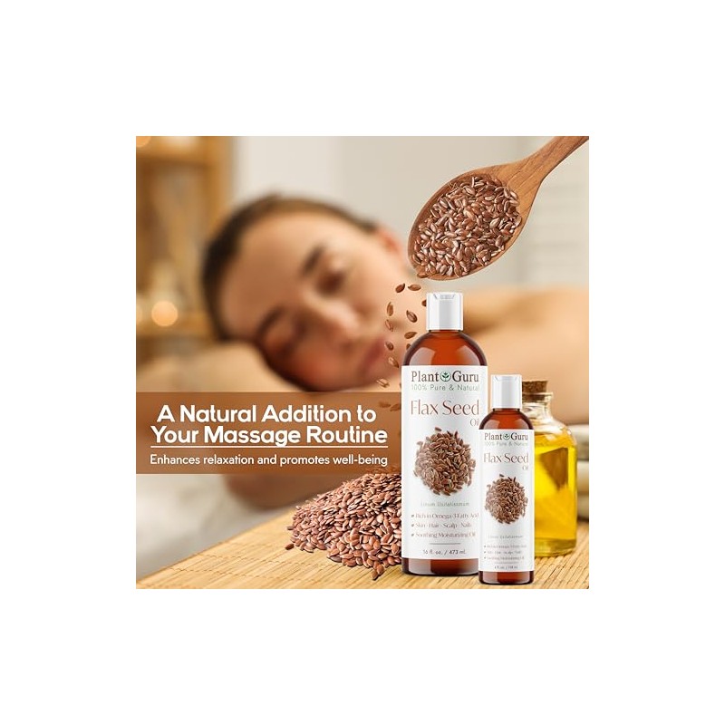 Flaxseed Oil 16 oz. Virgin, Unrefined Cold Pressed 100 Pure