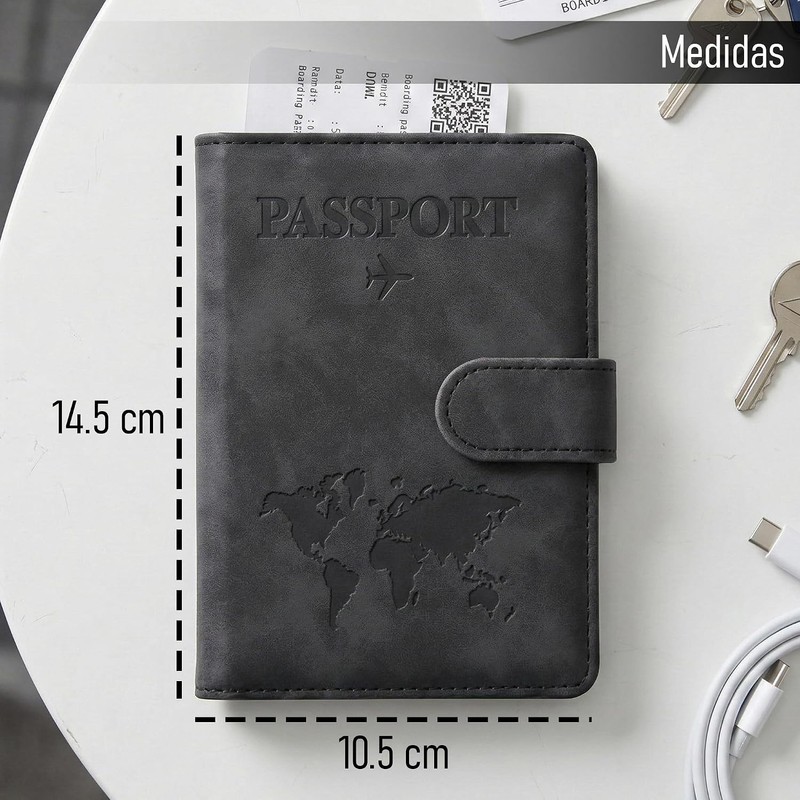 Timotech Porta Pasaporte y Visa con Protección RFID, Funda para
