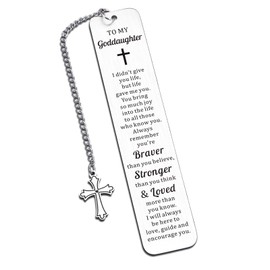 Faith Affirmation Gift for Goddaughter-Bookmark,Valentines Decorations,Easter Basket Gifts for Women,First Communion Gift from Godmother,Baptism Gifts for Bible Lovers,Bible Lovers Gifts for Girls