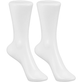 MAGICLULU 2pcs Mannequin Foot Display Ankle Bracelet Shoe Sock Model Display Plastic Female Foot Sock Display Short Stocking Jewelry Display Stand for Home Shop White
