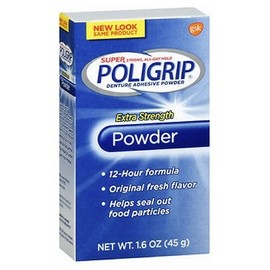 Super Poligrip Denture Adhesive Powder  1.6 Oz By Super Poligrip