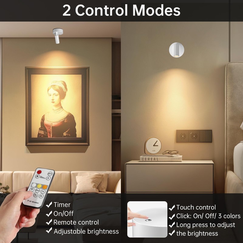 TaoFiaCo Wireless Led Spotlight Indoor, Plant Spotlight Indoor with Remote