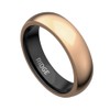 Ridge Rounded Ring Set 6mm - 18K Rose Gold -