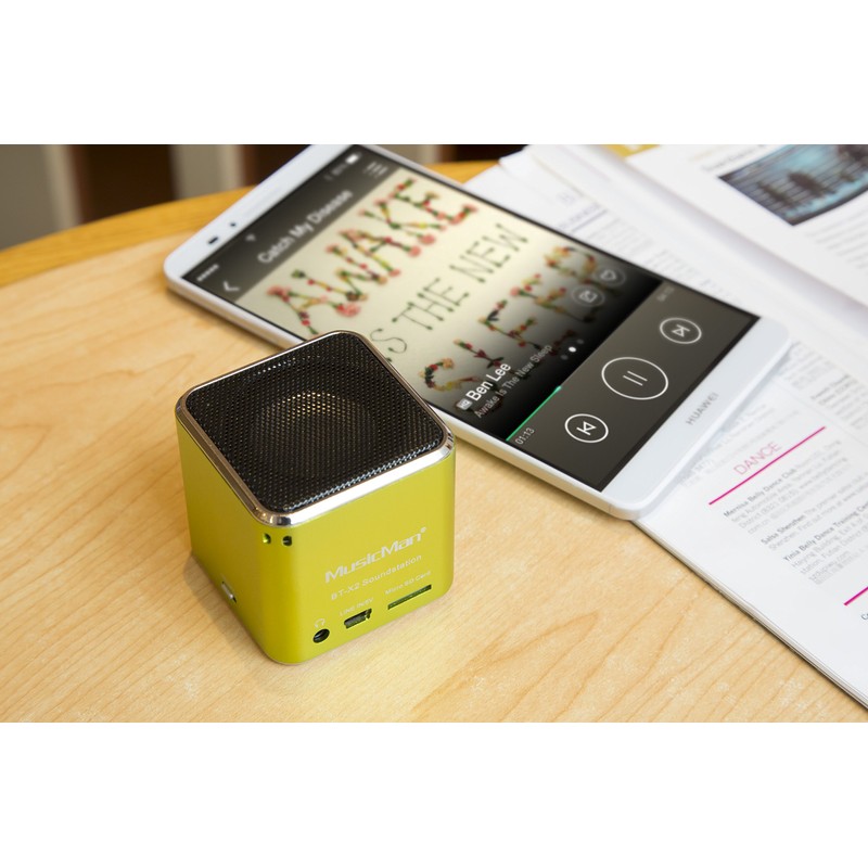 MusicMan mini Wireless Soundstation BT-X2 (MP3 Player, Bluetooth) grün