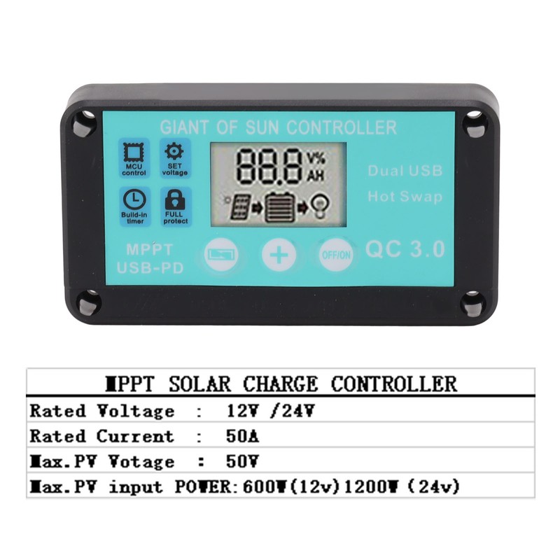 Solar Charge Controller Dual USB Output Fast Charging Solar Panel