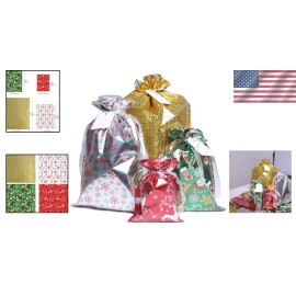Stylish 40-Pack Santa Gift Bags with Drawstring & Tags - Perfect for Holidays