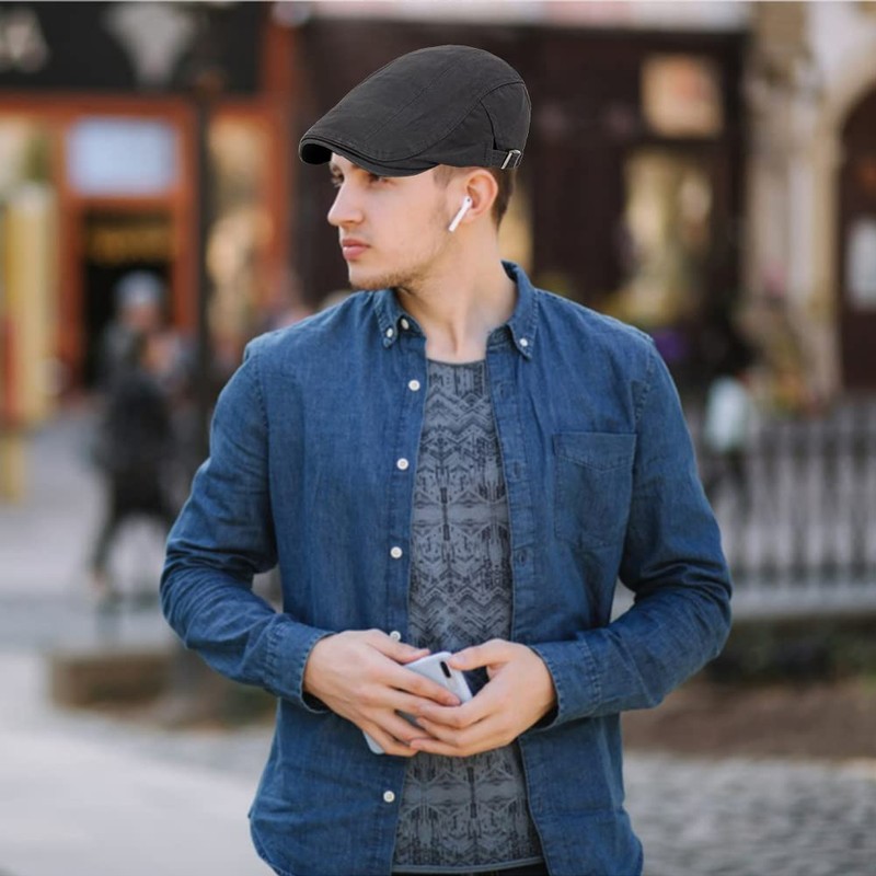 meioro Men's Newsboy Hat Cabbie Beret Ivy Flat Cap Adjustable