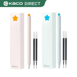 Kaco FIRST Gel Pen with Extra Refills - Vibrant Multi-style Assorted Colors, Quick Drying, Refillable, Soft Grip, Twistable, Fine Point, Lightweight, ABS Material - Perfect for Journaling, Note Taking, Aesthetic Cute Stationery Gel Pens, Holiday Gifts:_2 Star