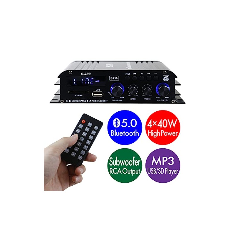 FMTLPS299 4.1ch Surround Amplifier, 4 x 40 W + RCA