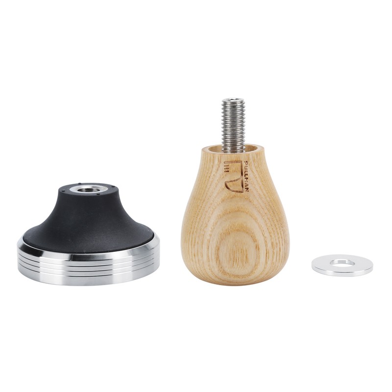 Coffee Tamper Set 58mm Beech Handle Coffee Hammer Embossed Tamping