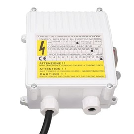 Deep Well Pump Control Box Controller Submersible Pump 20A Accessories Household 2.2Kw Box 70Uf Matching External 2200W Power Quality Recorders (US Plug 110V)