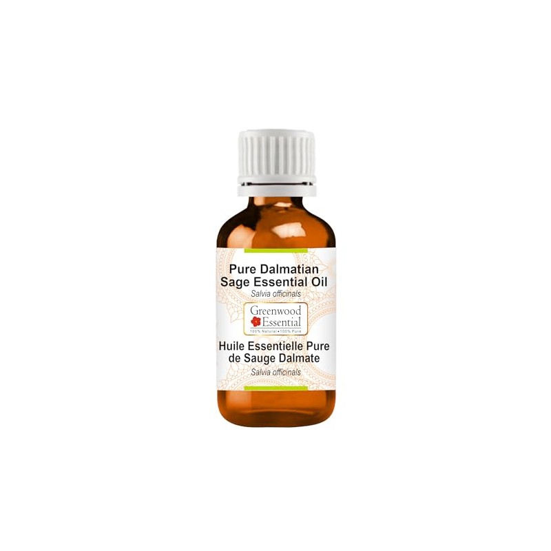 Greenwood Essential Pure Dalmatian Sage Essential Oil (Salvia officinals) Steam