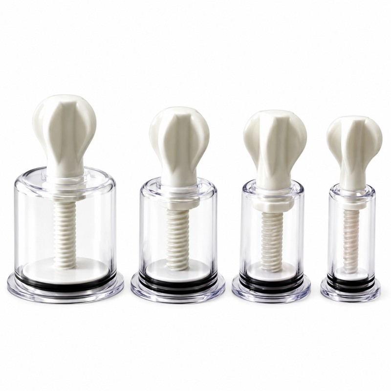 4-Piece Manual Vacuum Suction Cup Set for Body Massage –