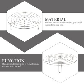 PRETYZOOM Stainless Steel Pot Rack - 9.25 Inch Steaming Rack for Eggs Fish and Vegetables and Easy to Clean Kitchen Steamer Stand