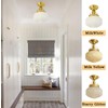 Bofea-Gold Semi Flush Mount Ceiling Light,Brass Vintage Flush Mounted Ceiling