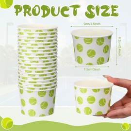 50 Pcs Tennis Party Decoration 9 oz Tennis Paper Cups Bulk