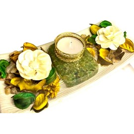 crystalmiracle Green Aventurine Quartz 2.5 Inches Orgonite Tea Light Holder for Healing Wellness Home Office Decor Gift Handcrafted