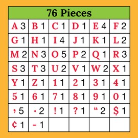 Carson Dellosa 76-Piece Modern Cutout Letters, 4" Colorful Uppercase Alphabet, Numbers, Punctuation, and Symbols for Bulletin Board, Posterboard, Party, and Classroom Decor