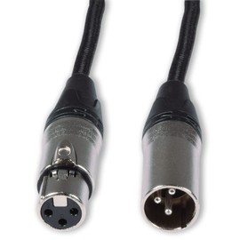 Citronic / Retro-Class XLR Female to XLR Male Braided Microphone Cable with Pure Copper Conductor / 0.5 Metre Black