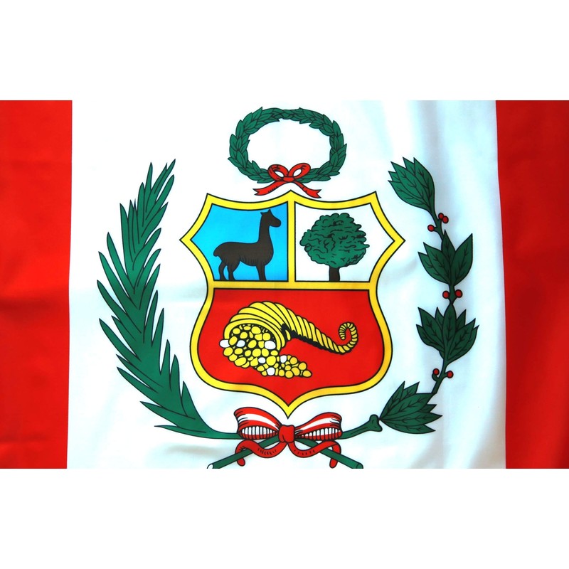 High Supply 3x5 Peru Flag with Double Stitched Edges, 100%