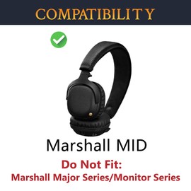 SOULWIT Kühlgel Ersatz Ohrpolster für Marshall MID ANC Active Geräuschunterdrückung On-Ear Wireless Bluetooth Kopfhörer, Ersatzpolster mit Geräuschisolierung Schaumstoff