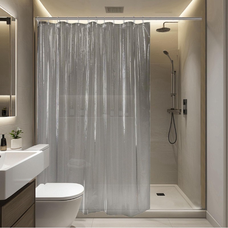Keliniz 78 Inch Long Black Plastic Shower Curtain Liner, Waterproof