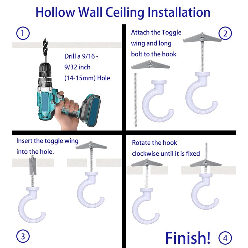 OBSTKUCHEN Large Swag Ceiling Hooks Heavy Duty Swag Hook with