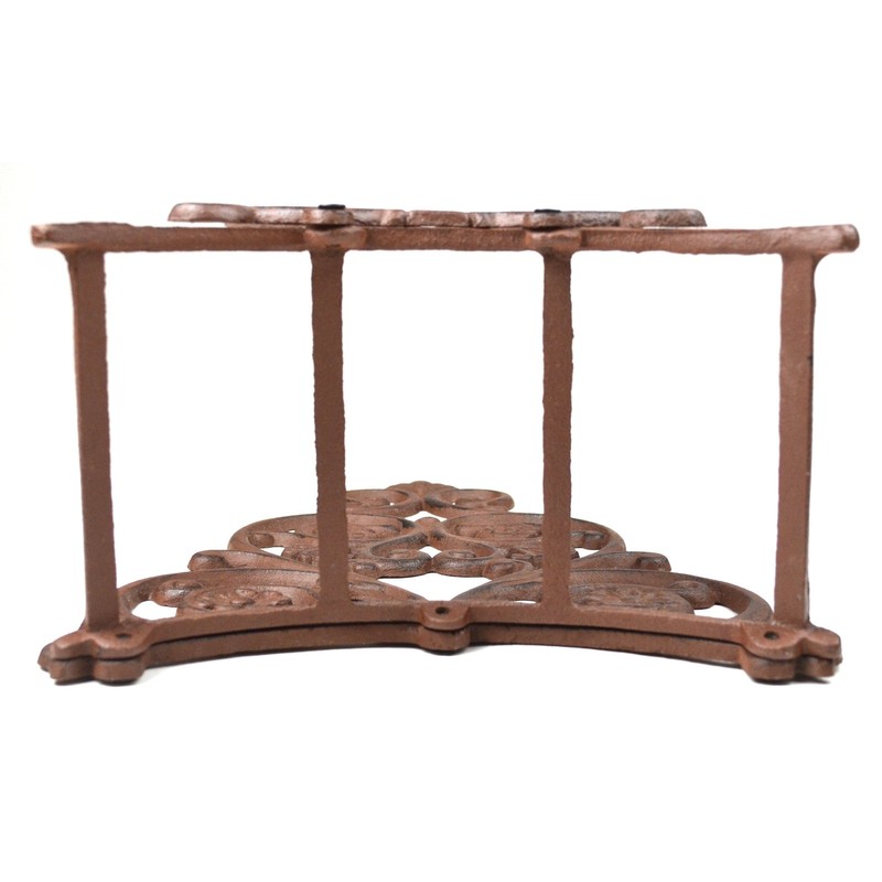 Garden Hose Holder Reel Floral & Spade Pattern Cast Iron