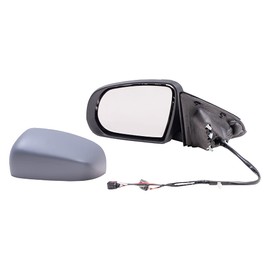 Brock Aftermarket Replacement Driver Left Power Mirror with Paint to Match Gray Cover-Chrome Base-Heat-Signal without Blind Spot Detection Compatible with 2017-2021 Jeep Compass
