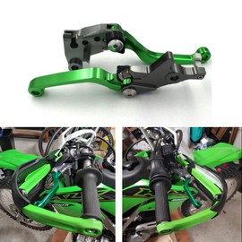YSMOTO Dirt Bike Foldable Clutch Brake Lever for KLX125/KLX150S/KLX150L/KLX230/KLX250/KLX250S/KLX300/VERSYS-X300 and More Motorcycles, Green