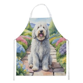 Caroline's Treasures Komondor Spring Path Apron Cooking Kitchen Server Baking Crafts Gardening for Adult Women Men, Unisex, Large, Multicolor