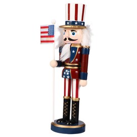 PRETYZOOM Nutcracker Figurine Wooden Nutcracker Soldier Christmas Wood Ornaments Christmas Table Decoration for Home Garden Christmas Party
