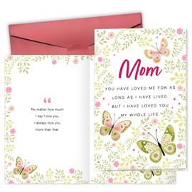 Mother's Day Card for Mom - Funny Gifts for Moms from Daughter, Son - Mothers Day Gifts for Mom - Folded Card with Red Envelope