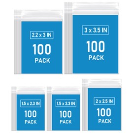 500 PCS Small Plastic Bags, Mini Resealable Bags, 4 Different Sizes Small Jewelry Clear Storage Poly Bag for Packaging, Candy, Pill