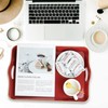 Spsyrine Large Red Decorative Tray, Elegant Plastic Serving Tray with