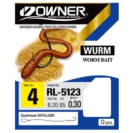 Balzer Owner Worm Hooks Size 4 Wire Single Pack of 10