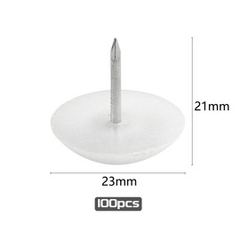 TOVOT 100PCS Nail-on Furniture Glide with Box Small Furniture Sliders for Hardwood (0.94")