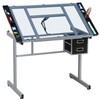 Yaheetech Drawing Desk Adjustable Glass Drafting Study Table for Diamond/Versatile