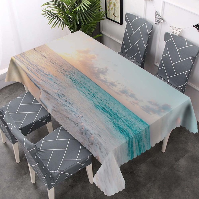 Walmsco Tablecloth Beach Waves Summer Decor For Dining Room Kitchen