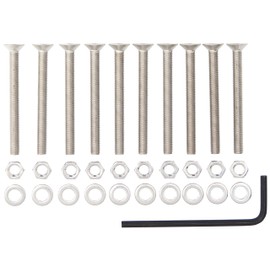 AHC 5mm Countersunk Bolts M5 x 50mm (Including Head) A2 Stainless Steel Socket/Allen Head Csk Bolt/Screws (10 Pack) Free Washers Nuts and Hex Key